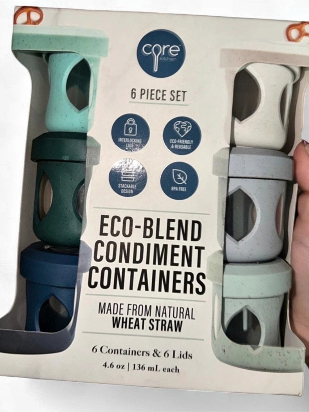 Core Kitchen Eco-Blend Condiment Containers 6-Piece Set